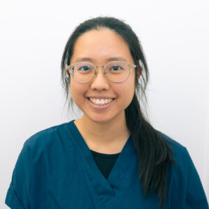 Wing Ka Yuen BVMS MRCVS: - 
Wing Ka graduated from Glasgow Vet School in 2019 and worked in the Lake District for two years before moving back to Scotland to join ScotVet, where she loves her colleagues and being part of such a great team. At home she has a chatty Bengal cat called Loki, who she adopted from our practice. Wing Ka enjoys travelling and outdoor adventures – and is always on the lookout for a waterfall to swim in!
