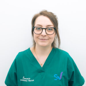 Connie, Registered Veterinary Nurse: - 
Connie joined the team in 2020 after graduating from Edinburgh Napier University and particularly enjoys assisting our vets in theatre and the ward. At home she has an Alaskan malamute, Annabelle, who loves people, and a ragdoll cat, Theodore, who prefers sunbathing. In her spare time she enjoys trips to museums, aquariums and zoos with her family.